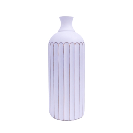 Vase en polyrésine blanc et doré H41 cm ARCA