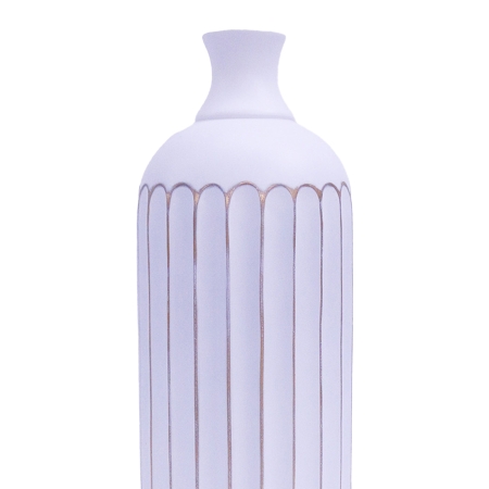 Vase en polyrésine blanc et doré H41 cm ARCA
