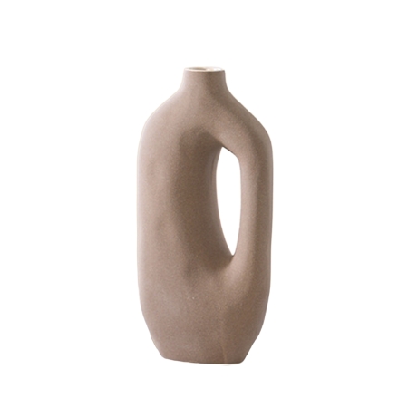 Vase en céramique marron clair H28.5 cm