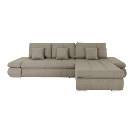 Canapé d'angle réversible convertible en tissu taupe