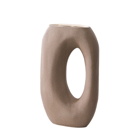 Vase en céramique marron clair H25 cm