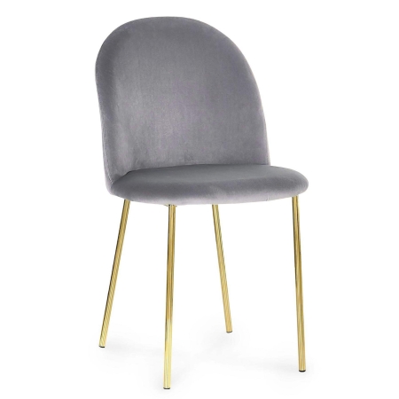 Lot de 2 chaises en velours gris design