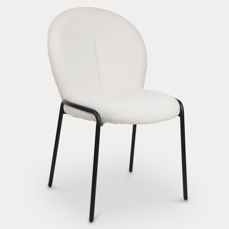 Lot de 2 chaises effet peau de mouton blanc