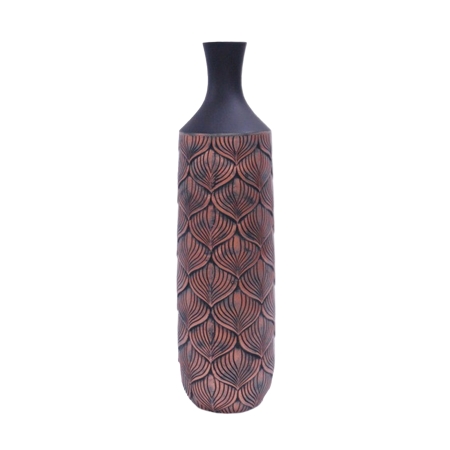Vase XL en polyrésine noir et marron H50 cm