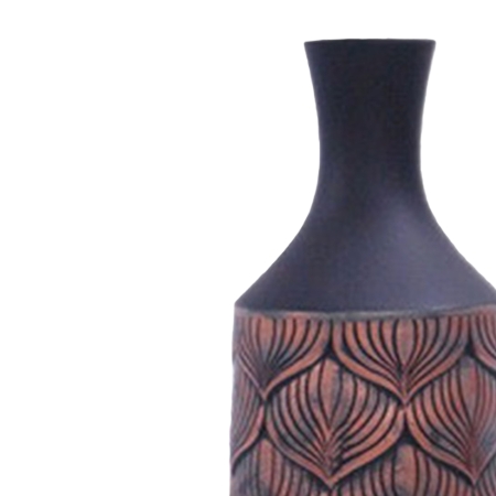 Vase XL en polyrésine noir et marron H50 cm