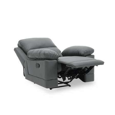 Fauteuil relax manuel simili cuir gris foncé
