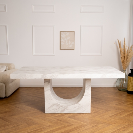 Table à manger marbre d'ingénierie blanc