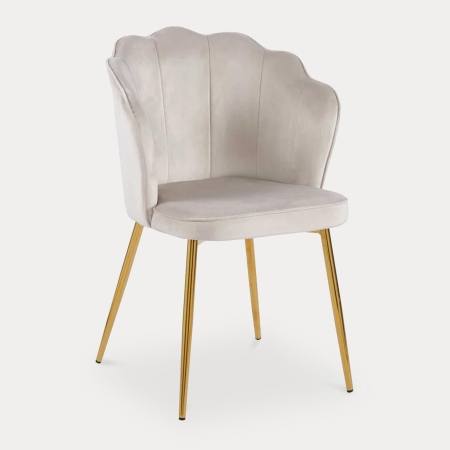 Lot de 2 chaises design en velours beige