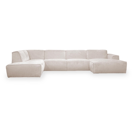 Canapé panoramique en tissu beige - Angle gauche