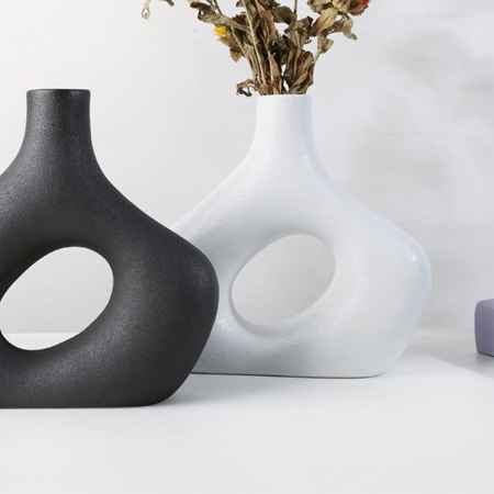 Vase en céramique blanc H23 cm