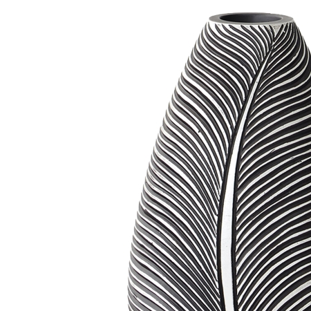 Vase en résine noir et blanc H30 cm