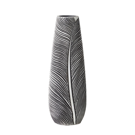 Vase en résine noir et blanc H46 cm