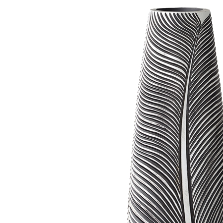 Vase en résine noir et blanc H46 cm
