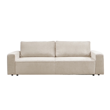 Canapé 3 places convertible en tissu beige