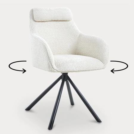 Chaise pivotante effet peau de mouton beige