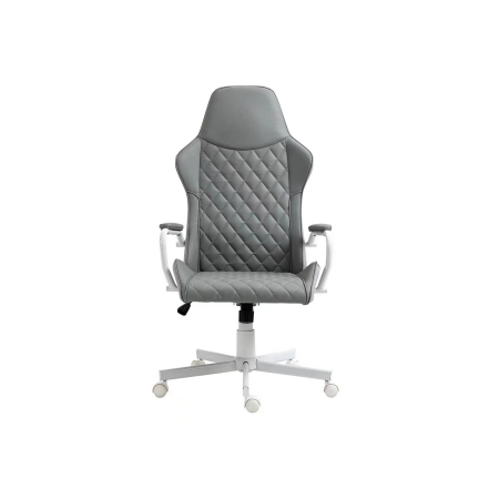 Fauteuil de bureau gris en simili cuir