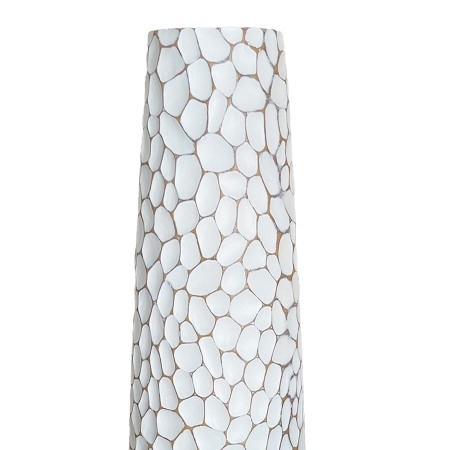 Vase décoratif en résine blanc H62 cm