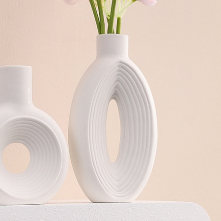 Vase en céramique blanc H27 cm