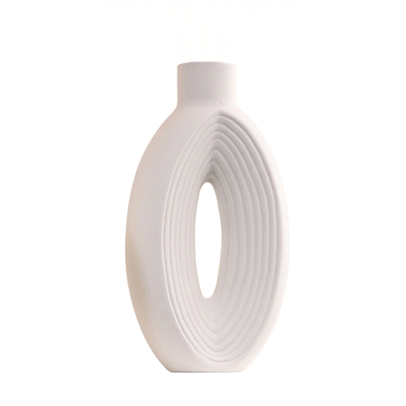Vase en céramique blanc H27 cm