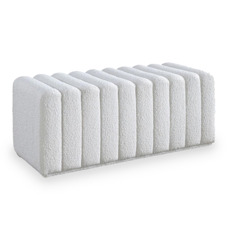 Banquette matelassée effet peau de mouton blanc
