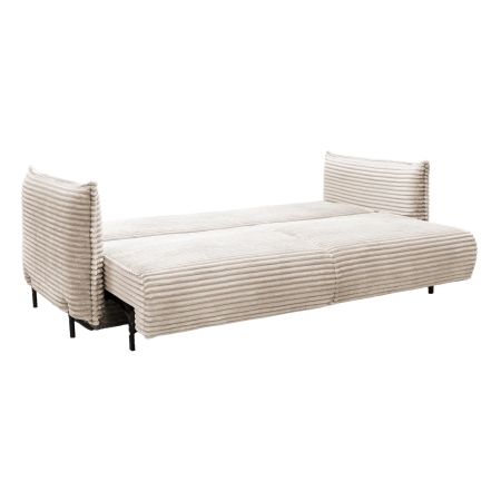 Canapé 3 places convertible avec coffre velours gros côtelé beige