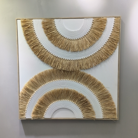 Tableau en relief à fibre blanc - 100x100 cm
