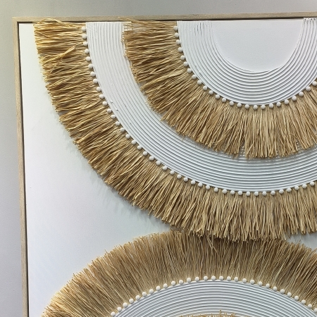Tableau en relief à fibre blanc - 100x100 cm