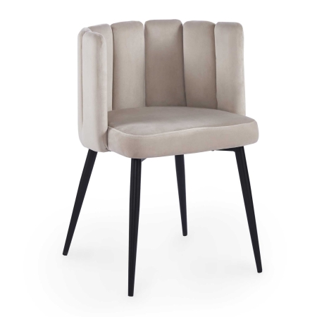Lot de 2 chaises design en velours beige