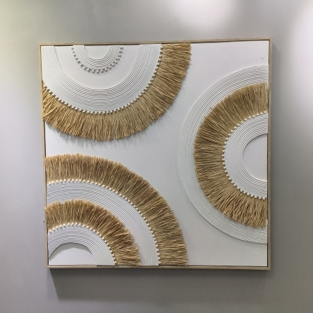 Tableau en relief à fibre blanc - 100x100 cm