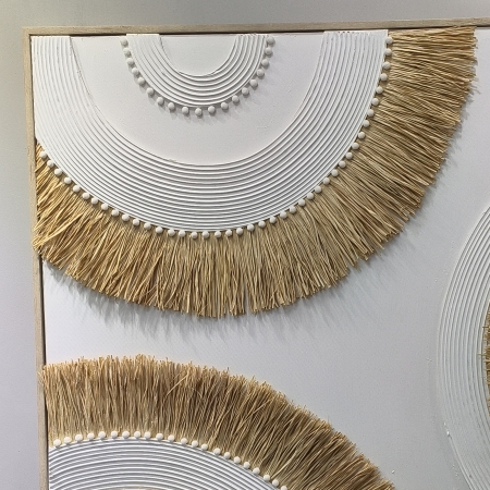 Tableau en relief à fibre blanc - 100x100 cm