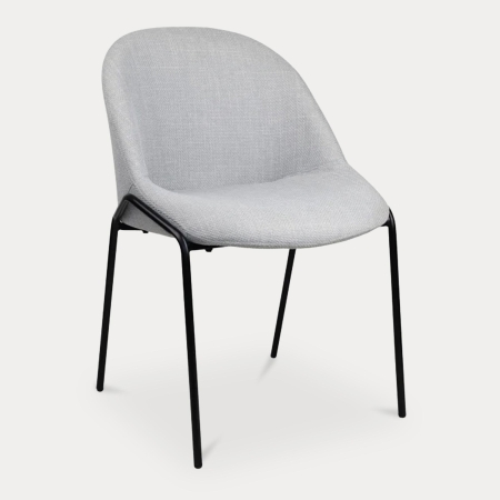 Lot de 2 chaises en tissu effet lin gris