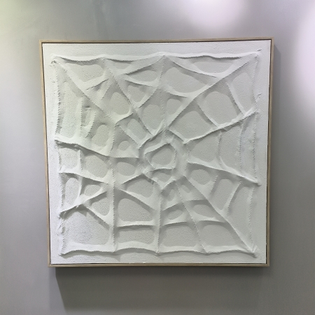 Tableau en relief blanc 100x100 cm