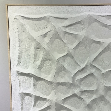 Tableau en relief blanc 100x100 cm
