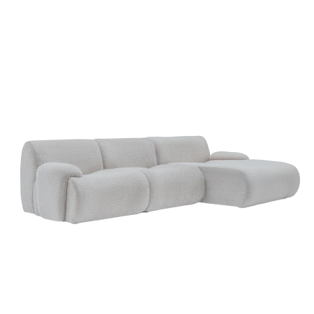 Canapé d'angle réversible en tissu gris clair