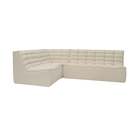 Canapé d'angle modulable en tissu beige
