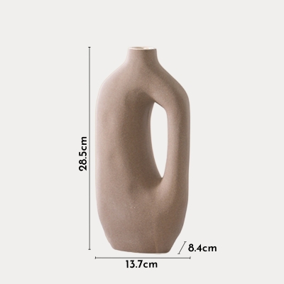 Vase en céramique marron clair H28.5 cm