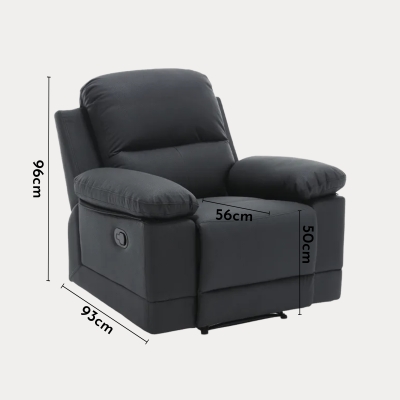 Fauteuil relax manuel simili cuir noir