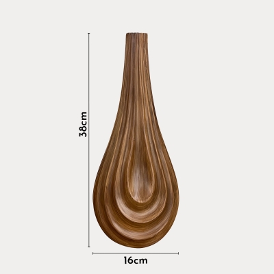 Vase goutte en polyrésine imitation bois H38 cm