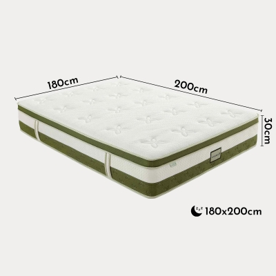 Matelas hybride 180 x 200 épaisseur 30 cm mémoire de forme et ressorts ensachés