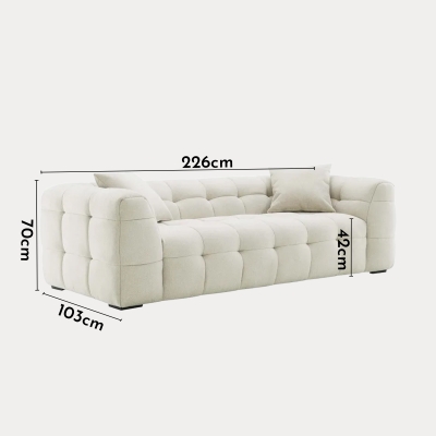 Canapé 3 places en tissu beige