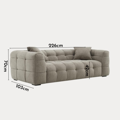 Canapé 3 places en tissu taupe