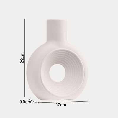 Vase en céramique blanc H22 cm