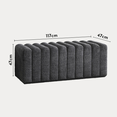 Banquette matelassée effet peau de mouton anthracite