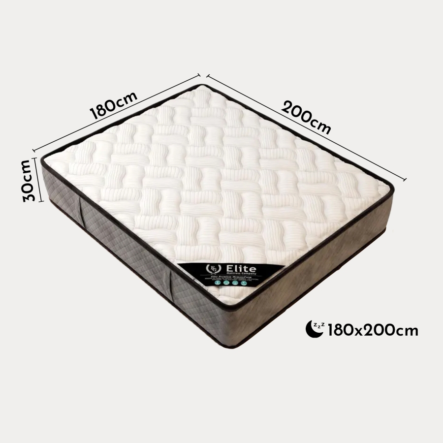 Matelas mousse haute resilience  hauteur 30cm - 180x200 cm