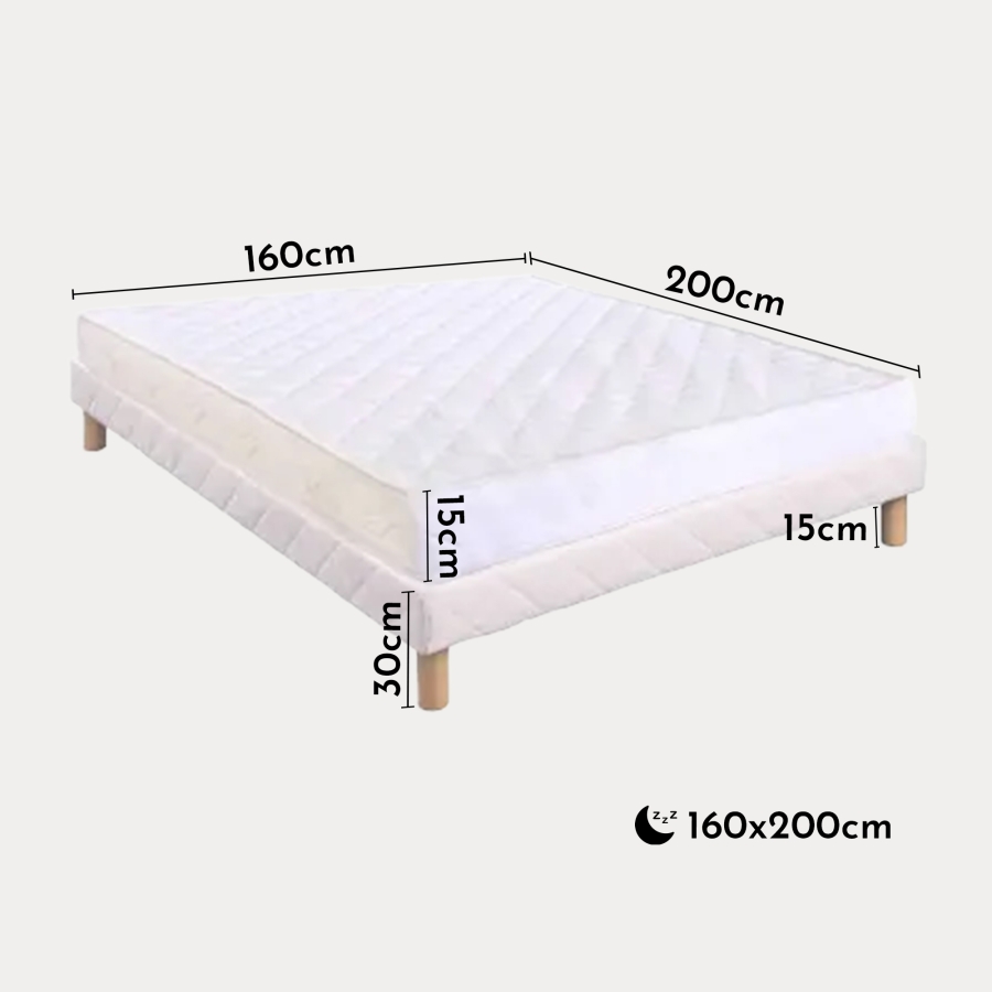 Ensemble sommier + matelas 15 cm 160x200