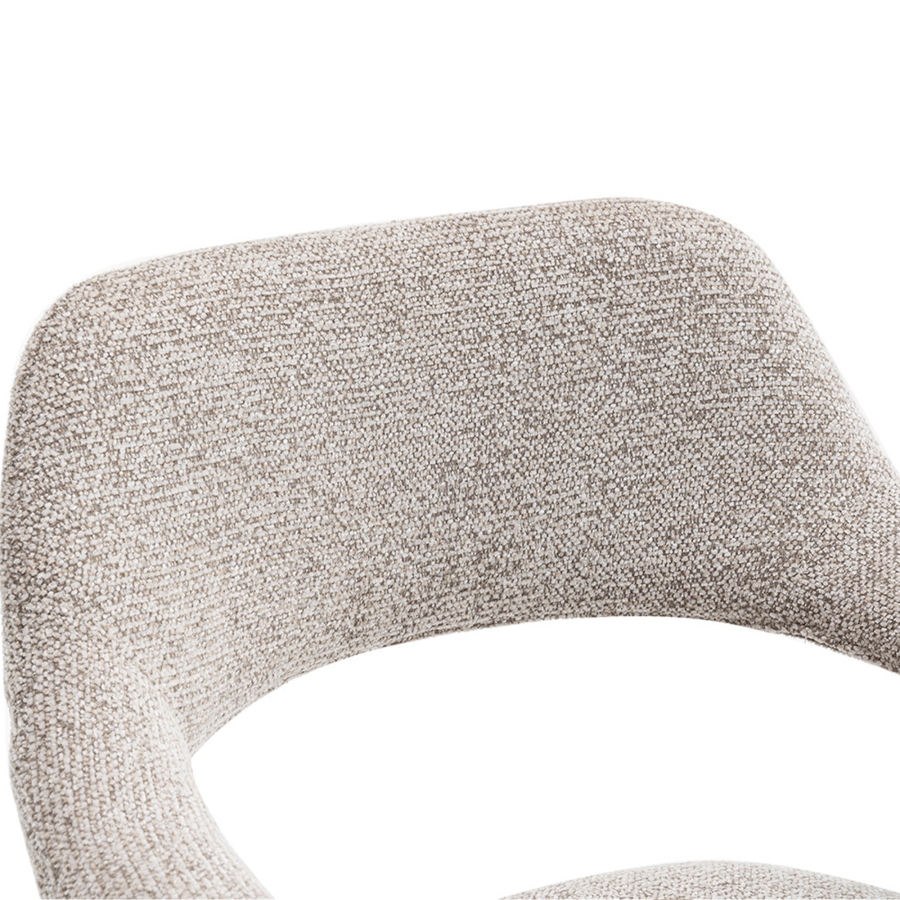 Chaise en tissu beige pieds couleur bois fonc&eacute;