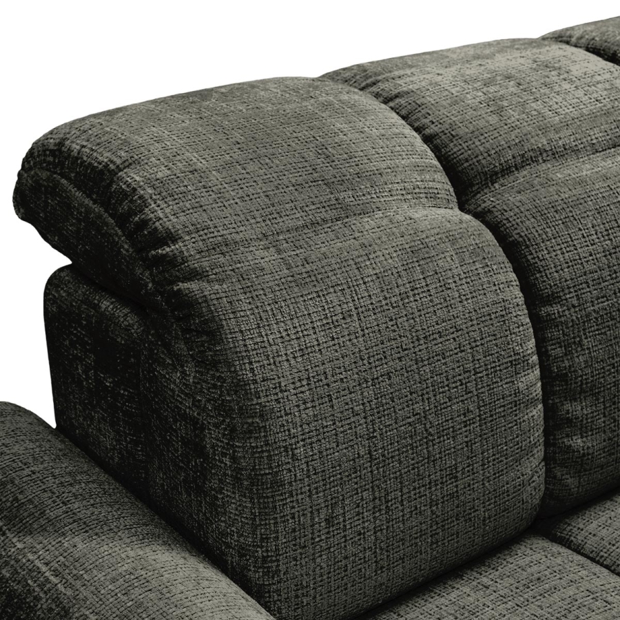 Canap&eacute; d'angle convertible avec coffre en tissu vert sapin - Angle droit