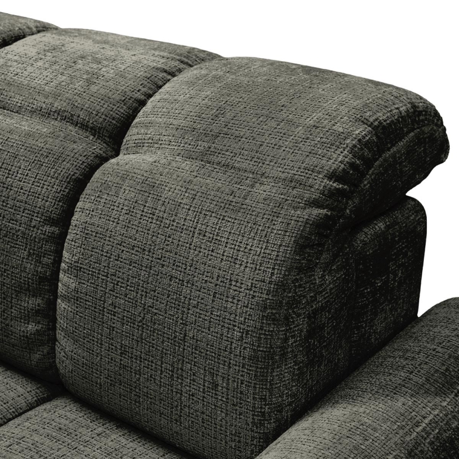 Canap&eacute; d'angle convertible avec coffre en tissu vert sapin - Angle gauche CREMONA 39