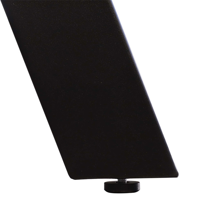 Table extensible en pierre fritt&eacute;e blanc pieds en m&eacute;tal noir 160-240 cm