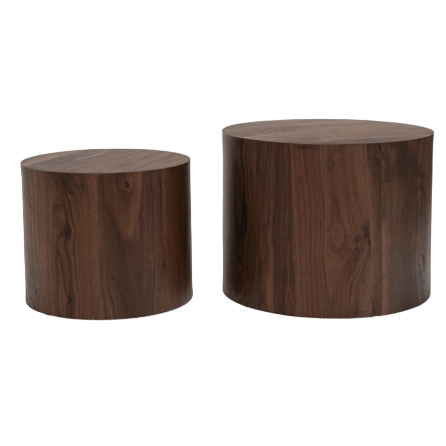 Lot de 2 tables basses couleur bois fonc&eacute;
